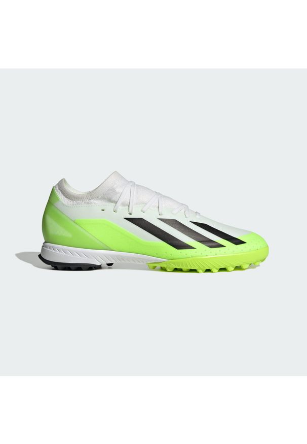 Buty do piłki nożnej męskie Adidas X Crazyfast.3 TF. Kolor: biały, czarny, żółty, wielokolorowy. Materiał: materiał