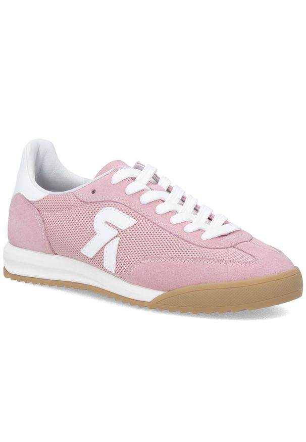 Półbuty damskie sneakersy komfortowe różowe Rieker W4000-31. Kolor: różowy. Materiał: tkanina