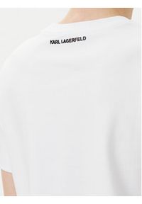 Karl Lagerfeld - KARL LAGERFELD T-Shirt A2W17103 Biały Regular Fit. Typ kołnierza: dekolt w karo. Kolor: biały. Materiał: bawełna #3