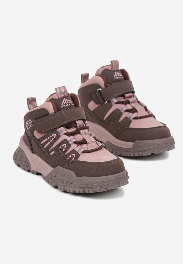 Born2be - Różowe Ocieplone Botki Sportowe Stylizowane na Sneakersy Mevinadea. Okazja: na co dzień. Kolor: różowy. Materiał: jeans, materiał. Styl: sportowy