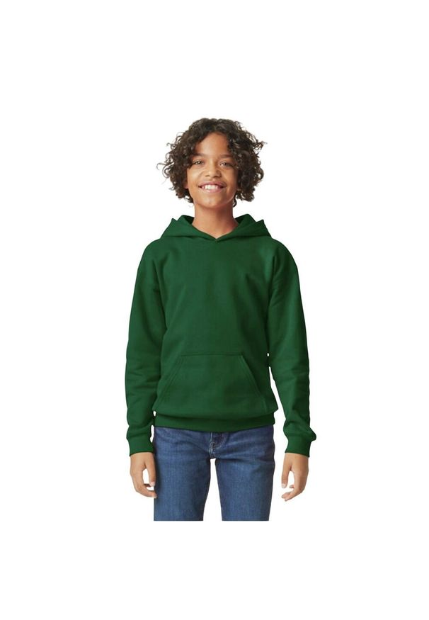 GILDAN - Bluza Dziecięca Softstyle Plain Fleece Midweight Hoodie. Kolor: czerwony, wielokolorowy, zielony