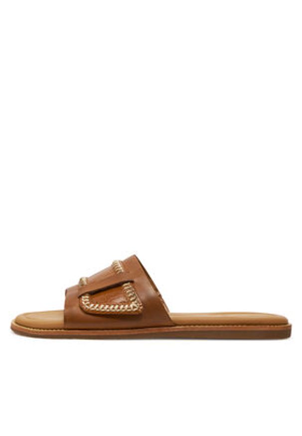 Clarks Klapki Maritime Mule 26176402 Brązowy. Kolor: brązowy. Materiał: skóra