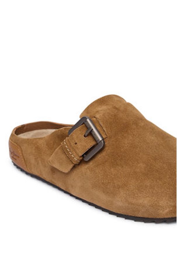 Pepe Jeans Klapki Corby Clog W PLS900001 Brązowy. Kolor: brązowy. Materiał: zamsz, skóra
