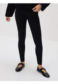 Reserved - Bawełniane legginsy - czarny. Kolor: czarny. Materiał: bawełna