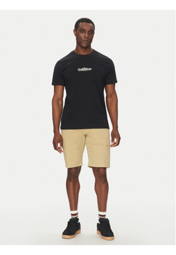 Quiksilver T-Shirt EQYZT08062 Czarny Regular Fit. Kolor: czarny. Materiał: bawełna