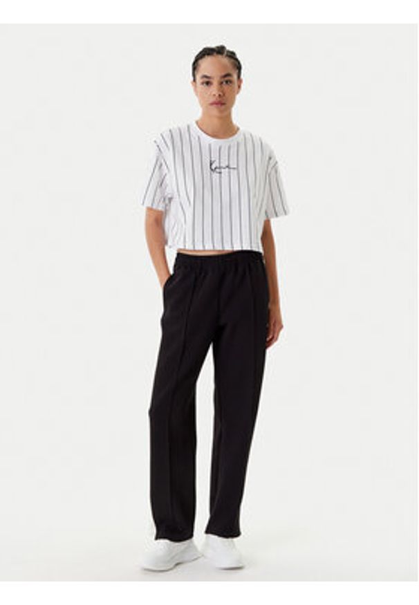 Karl Kani T-Shirt Small Signature Essential Pinstripe 6137879 Biały Relaxed Fit. Kolor: biały. Materiał: bawełna