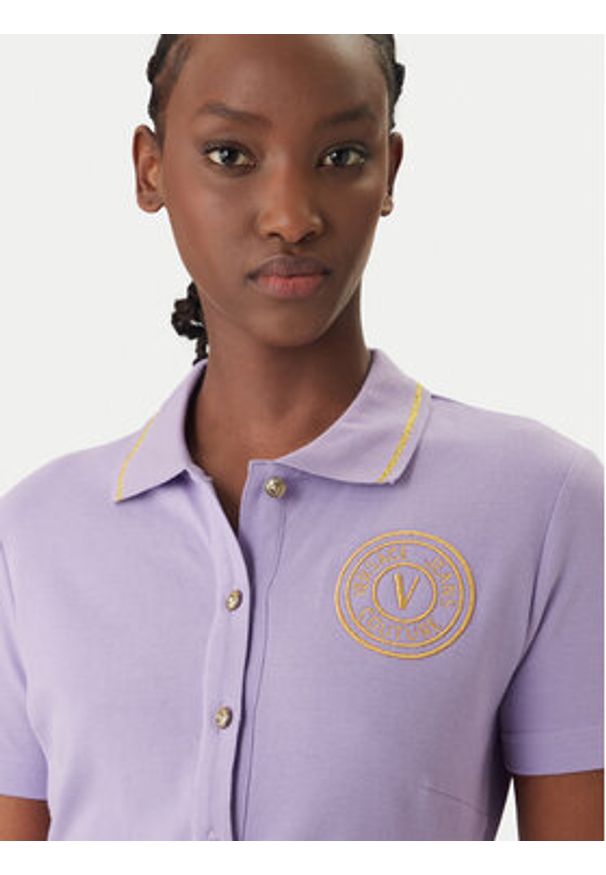 Versace Jeans Couture Sukienka codzienna 80HAOT03 CJ01T Fioletowy Slim Fit. Okazja: na co dzień. Kolor: fioletowy. Materiał: bawełna. Typ sukienki: proste. Styl: casual