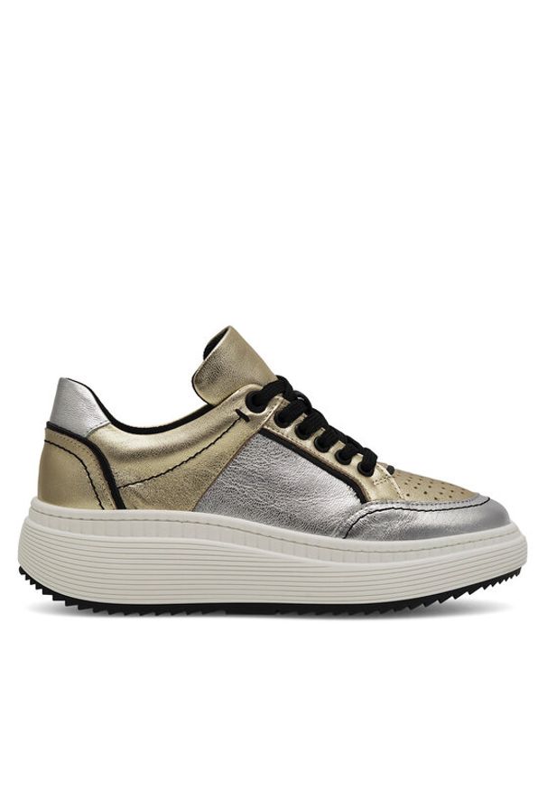 Eva Minge Sneakersy VANESSA-0481 Srebrny. Kolor: srebrny. Materiał: skóra