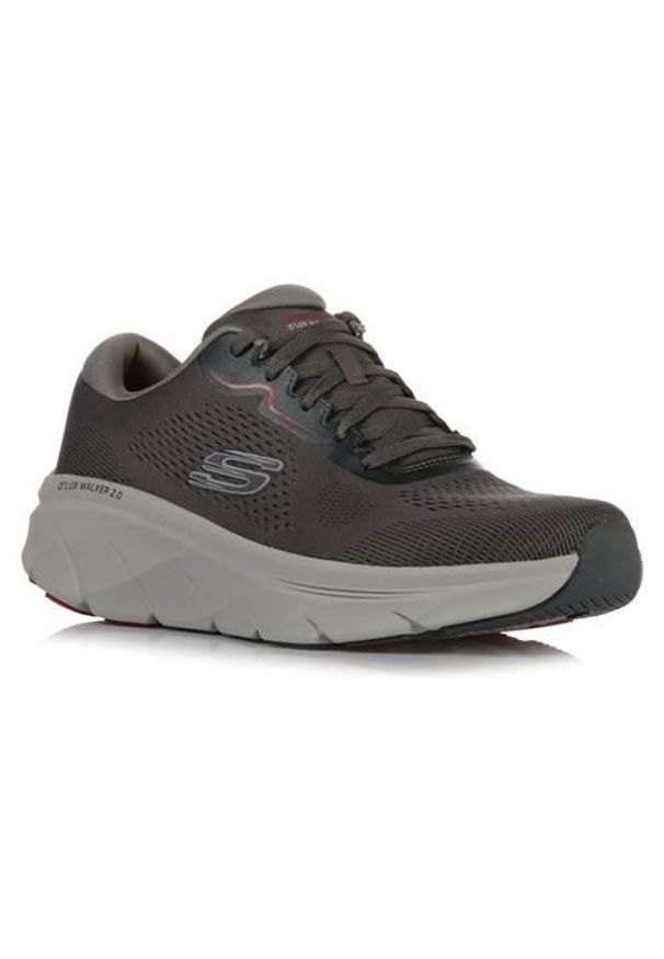 skechers - Buty do chodzenia męskie Skechers Dlux Walker 2.0. Kolor: zielony, wielokolorowy. Materiał: materiał, syntetyk. Szerokość cholewki: normalna. Sport: turystyka piesza