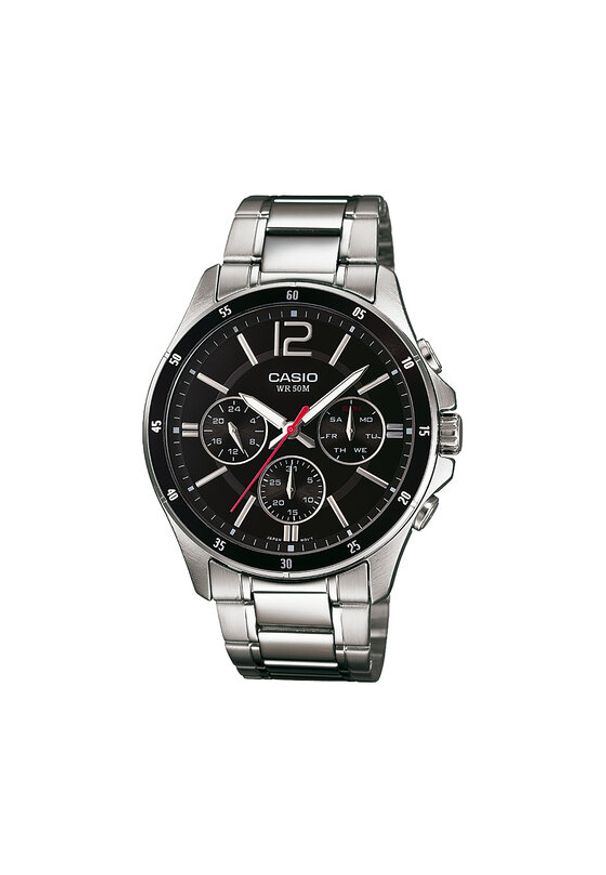 Casio Zegarek MTP-1374PD-1AVEF Srebrny. Kolor: srebrny