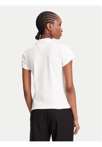 TOMMY HILFIGER - Tommy Hilfiger Polo Gold Button WW0WW45768 Écru Slim Fit. Typ kołnierza: polo. Materiał: bawełna