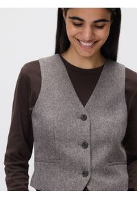 Reserved - Garniturowa kamizelka - brązowy. Kolor: brązowy. Materiał: tkanina #1