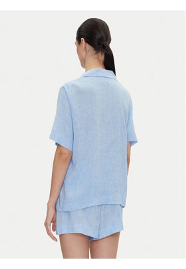 DKNY Piżama YI90054 Błękitny Regular Fit. Kolor: niebieski. Materiał: wiskoza