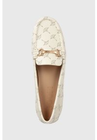 JOOP! - Joop! mokasyny damskie kolor beżowy na płaskim obcasie. Kolor: beżowy. Materiał: materiał, skóra, guma. Obcas: na obcasie. Wysokość obcasa: niski #5