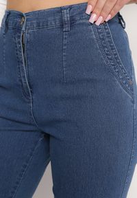 Born2be - Granatowe Spodnie Regular o Klasycznym Fasonie z Kieszeniami Laburna. Okazja: na co dzień. Kolor: niebieski. Styl: klasyczny #5