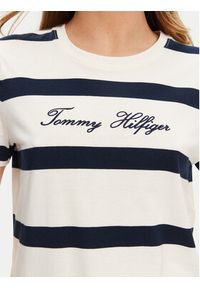TOMMY HILFIGER - Tommy Hilfiger T-Shirt Script WW0WW45746 Écru Regular Fit. Materiał: bawełna