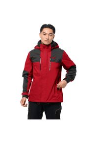 Kurtka wodoodporna Jack Wolfskin Jasper Flex. Kolor: czerwony. Sport: turystyka piesza