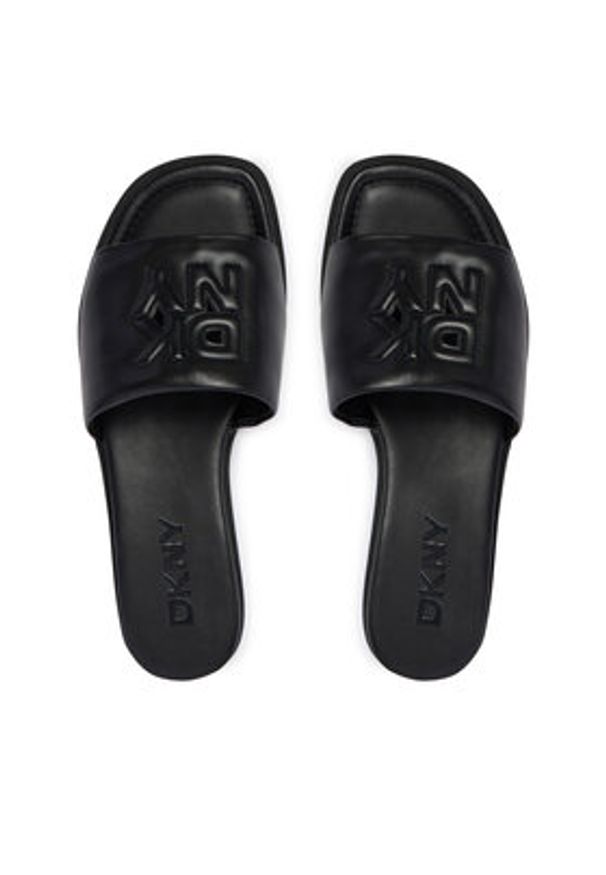 DKNY Klapki Chicago K2646405 Czarny. Kolor: czarny. Materiał: skóra
