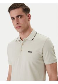 BOSS Polo Birdie Paule 50559365 Beżowy Slim Fit. Typ kołnierza: polo. Kolor: beżowy. Materiał: bawełna #5