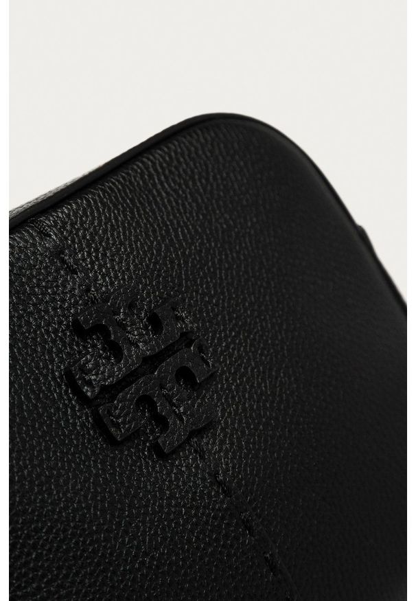 Tory Burch - Torebka skórzana. Kolor: czarny. Materiał: skórzane. Rodzaj torebki: na ramię