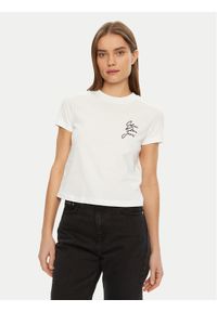 Calvin Klein Jeans T-Shirt Script Institutional J20J224984 Biały Slim Fit. Kolor: biały. Materiał: bawełna #1