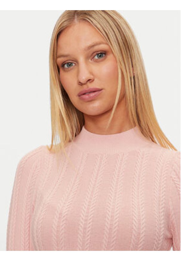 Guess Sukienka dzianinowa Livia W4BK08 Z2V42 Różowy Regular Fit. Kolor: różowy. Materiał: wiskoza, syntetyk