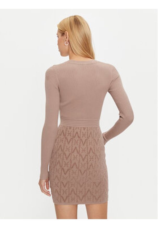 Marciano Guess Sukienka dzianinowa 4BGK91 5661Z Brązowy Slim Fit. Kolor: brązowy. Materiał: syntetyk