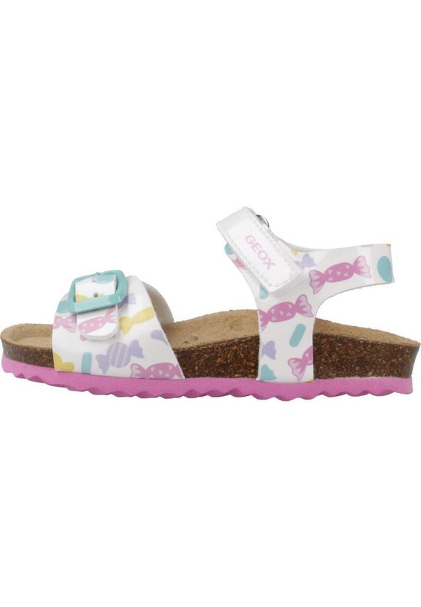 Geox - Sandały GEOX B SANDAL CHALKI GIRL Biały. Kolor: biały. Materiał: tkanina, syntetyk