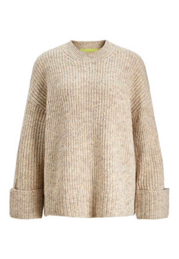 JJXX Sweter 12245453 Beżowy Relaxed Fit. Kolor: beżowy. Materiał: syntetyk