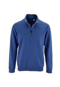 SOL'S - Sweter Męski Stan Zip Z Kołnierzem Stojącym. Kolor: niebieski
