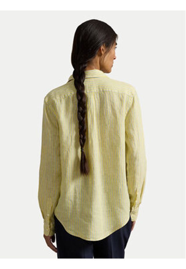 Polo Ralph Lauren Koszula 211A96158002 Żółty Regular Fit. Typ kołnierza: polo. Kolor: żółty. Materiał: len