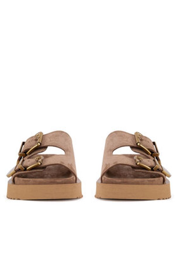 Badura Klapki CYCLAMEN-80033-25 Beżowy. Kolor: beżowy. Materiał: skóra, zamsz