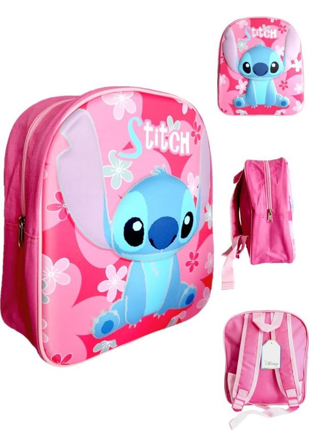 DIFUZED Różowy plecak przedszkolny 3D Lilo i Stitch. Kolor: różowy