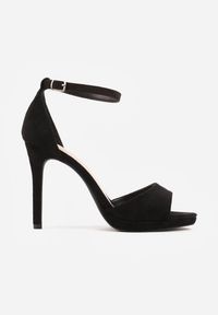 Renee - Czarne Szpilki z Imitacji Zamszu z Zapięciem na Klamerkę przy Pasku Odesei. Zapięcie: pasek. Kolor: czarny. Materiał: zamsz. Obcas: na szpilce. Styl: elegancki. Wysokość obcasa: wysoki #3