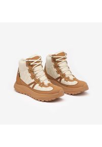 quechua - Buty turystyczne damskie Quechua NH500 Mid wodoodporne. Okazja: na spacer. Kolor: wielokolorowy, beżowy, brązowy. Materiał: futro. Szerokość cholewki: normalna. Sezon: zima. Styl: elegancki