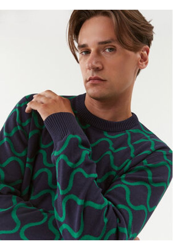 United Colors of Benetton - United Colors Of Benetton Sweter 1094K104X Granatowy Regular Fit. Kolor: niebieski. Materiał: bawełna