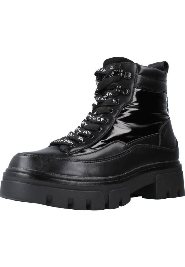 Replay - REPLAY RL620013S Czarny. Kolor: czarny. Materiał: syntetyk, tkanina. Styl: sportowy