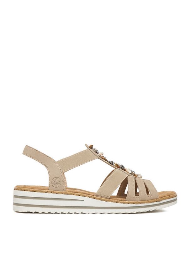 Rieker Sandały CEO-V0649-62 Beżowy. Kolor: beżowy. Materiał: skóra