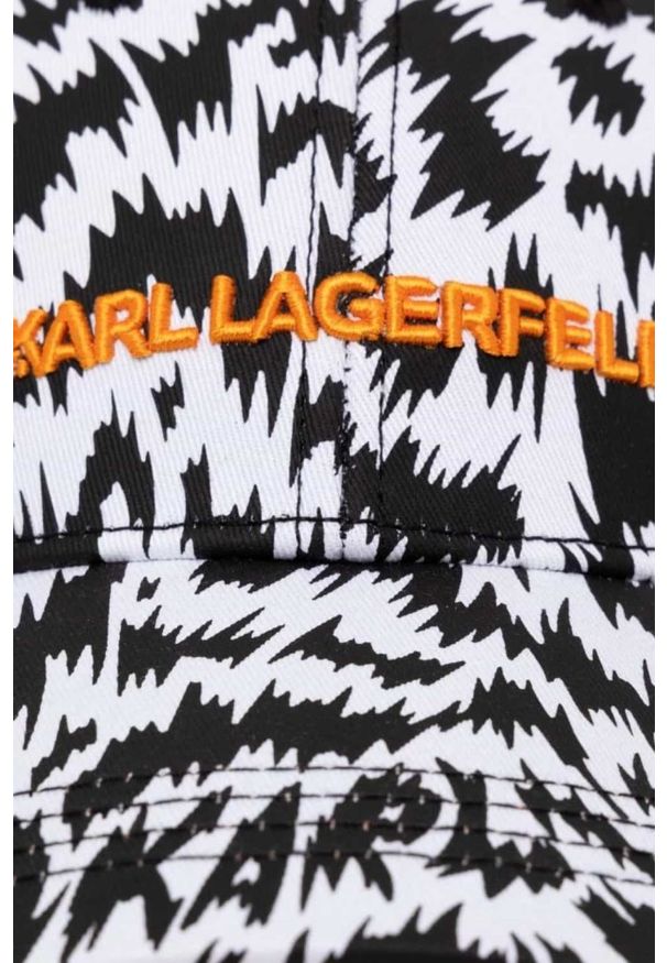 Karl Lagerfeld - KARL LAGERFELD Czarno-biała czapka z daszkiem K/zebra. Kolor: wielokolorowy. Wzór: motyw zwierzęcy