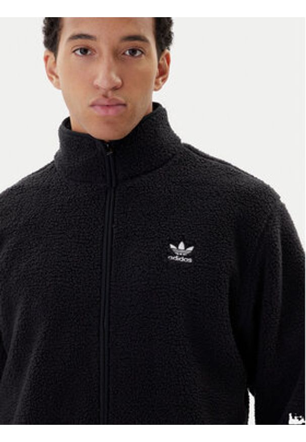 Adidas - adidas Polar Trefoil Essentials Teddy JV7676 Czarny Loose Fit. Kolor: czarny. Materiał: syntetyk