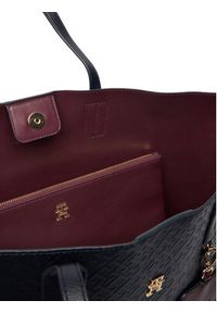 TOMMY HILFIGER - Tommy Hilfiger Torebka Th Icon Tote Mono AW0AW18174 Granatowy. Kolor: niebieski. Materiał: skórzane #5
