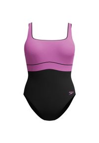 Damski kostium kąpielowy 1-częściowy Speedo Eco New Contour Eclipse. Kolor: czarny, wielokolorowy, fioletowy #1