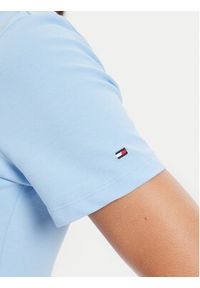 TOMMY HILFIGER - Tommy Hilfiger Polo Script WW0WW43624 Błękitny Slim Fit. Typ kołnierza: polo. Kolor: niebieski. Materiał: bawełna #4