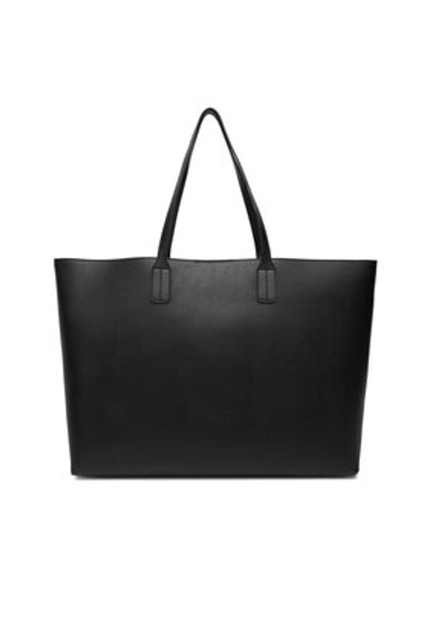 TOMMY HILFIGER - Tommy Hilfiger Torebka Th Icon Tote AW0AW18173 Czarny. Kolor: czarny. Materiał: skórzane