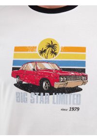 Big-Star - Koszulka męska z kolorowym nadrukiem biała Ralier 100. Kolor: biały. Materiał: bawełna. Wzór: kolorowy, nadruk. Styl: klasyczny, vintage