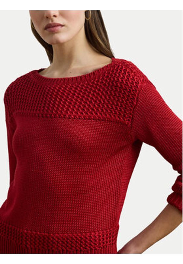 Lauren Ralph Lauren - LAUREN RALPH LAUREN Sweter 200909317006 Czerwony Relaxed Fit. Kolor: czerwony. Materiał: bawełna