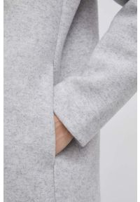 Calvin Klein Płaszcz wełniany kolor szary przejściowy. Okazja: na co dzień. Kolor: szary. Materiał: wełna. Wzór: gładki. Styl: klasyczny, casual #7