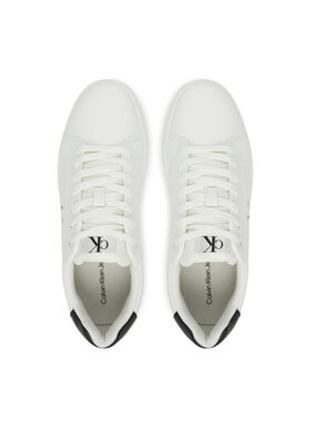 Calvin Klein Jeans Sneakersy Classic Cupsole Mono Lth YM0YM01369 Biały. Kolor: biały. Materiał: skóra