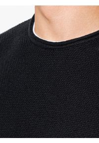 Ombre Clothing - Sweter męski - czarny V1 E121 - XXL. Okazja: na co dzień. Kolor: czarny. Materiał: bawełna. Styl: klasyczny, casual, elegancki #6