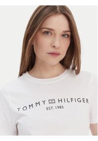TOMMY HILFIGER - Tommy Hilfiger T-Shirt Logo WW0WW40276 Biały Regular Fit. Kolor: biały. Materiał: bawełna #2